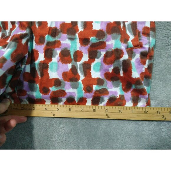 J Crew Shorts Womens 10 Water Color Chino Flat Front Stretch Mid Rise Hippie - Picture 6 of 9